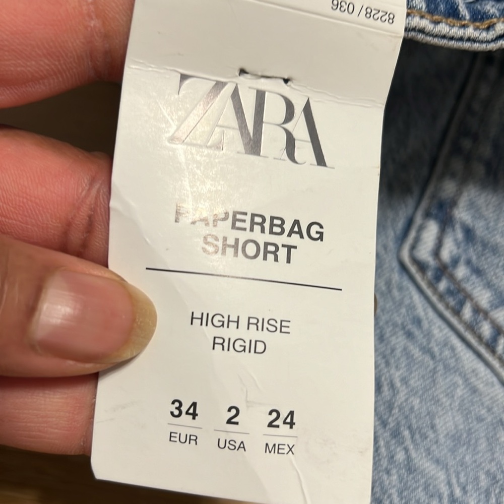 Zara Shorts Jeans Denim Blue Distressed Women Shorts jeans size 2 NEW - Picture 13 of 15